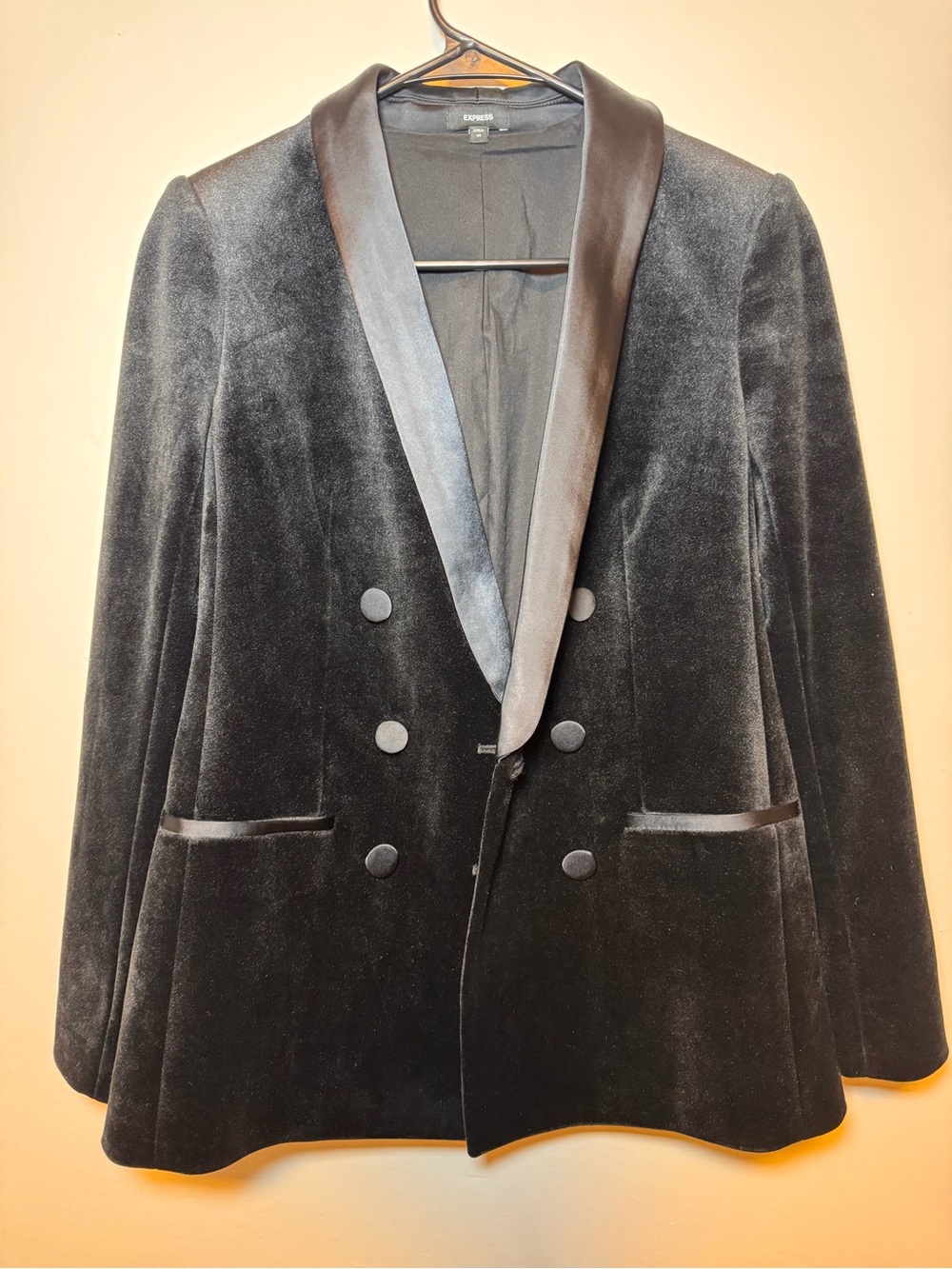 Express Black Velvet Double-Breasted Women’s Blazer